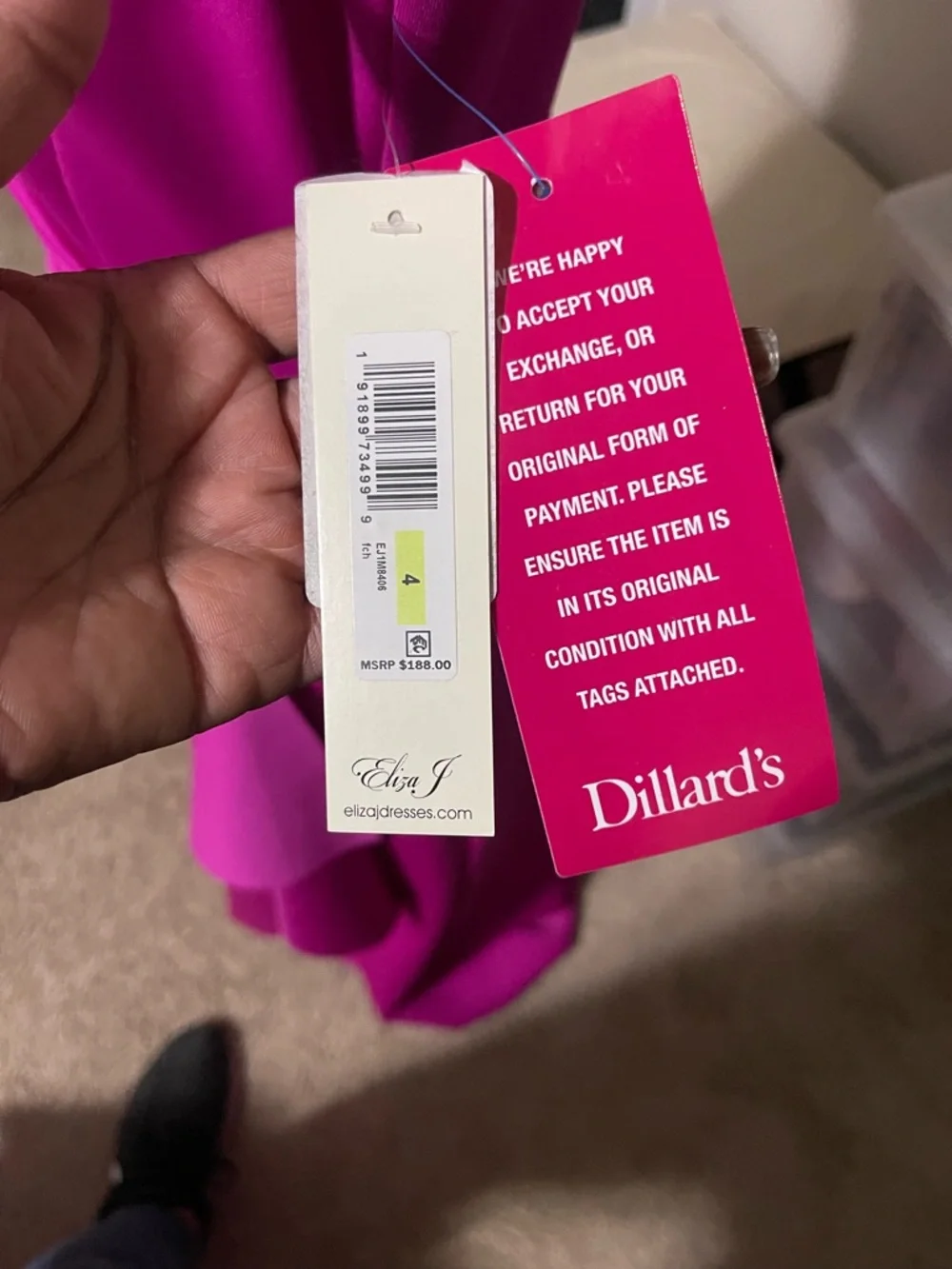 NWT Eliza J Vibrant Fuchsia Sleeveless Draped Midi Dress - Picture 4 of 7